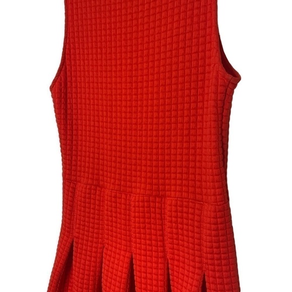 H&m Cherry Red Sleeveless Quilted Fit and Flare Dress Party Office Size Small - Picture 5 of 11